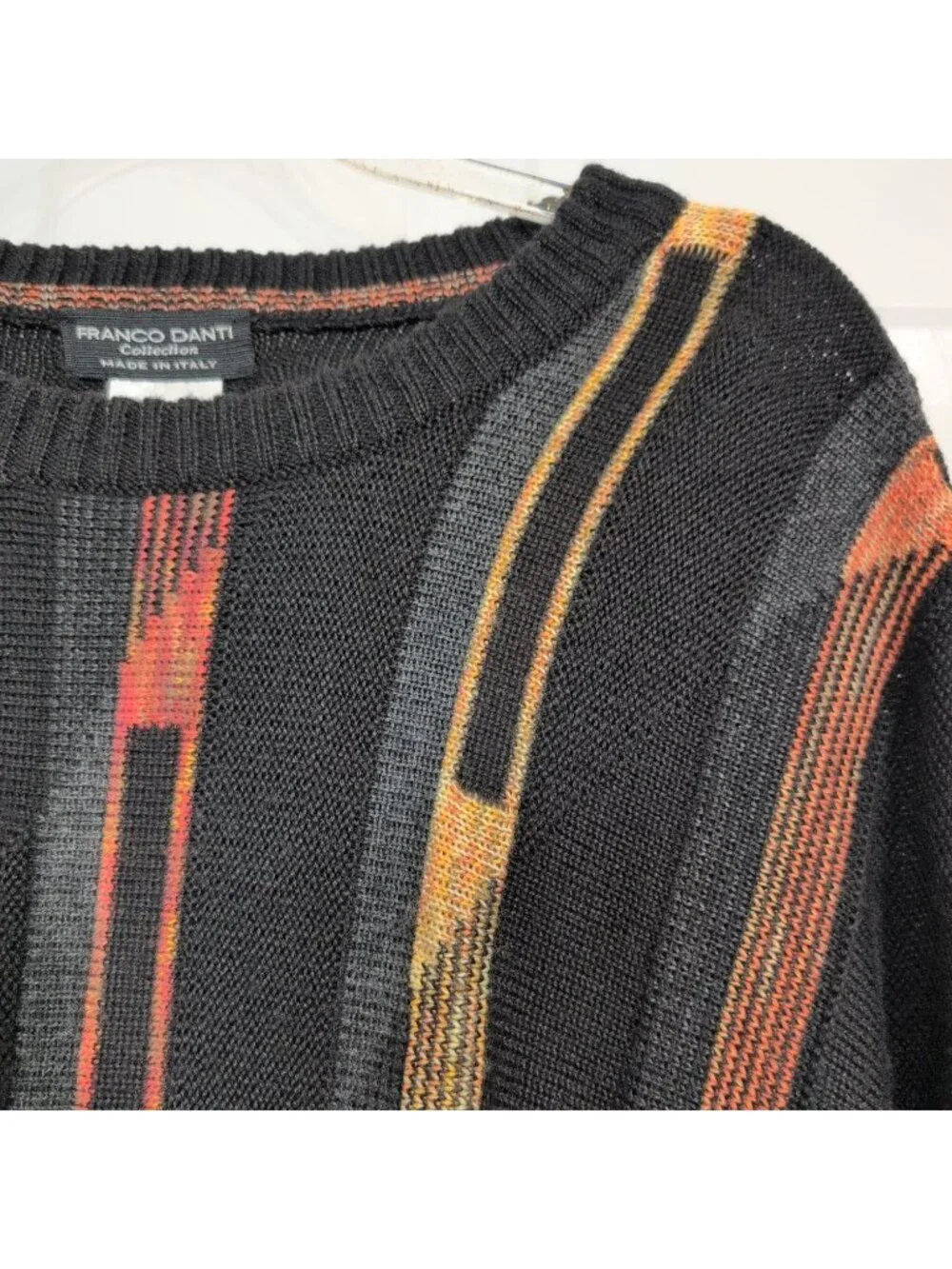 Franco Danti Grandpa Sweater Mens Size XXL Black Wool Blend Indie Grunge Italy